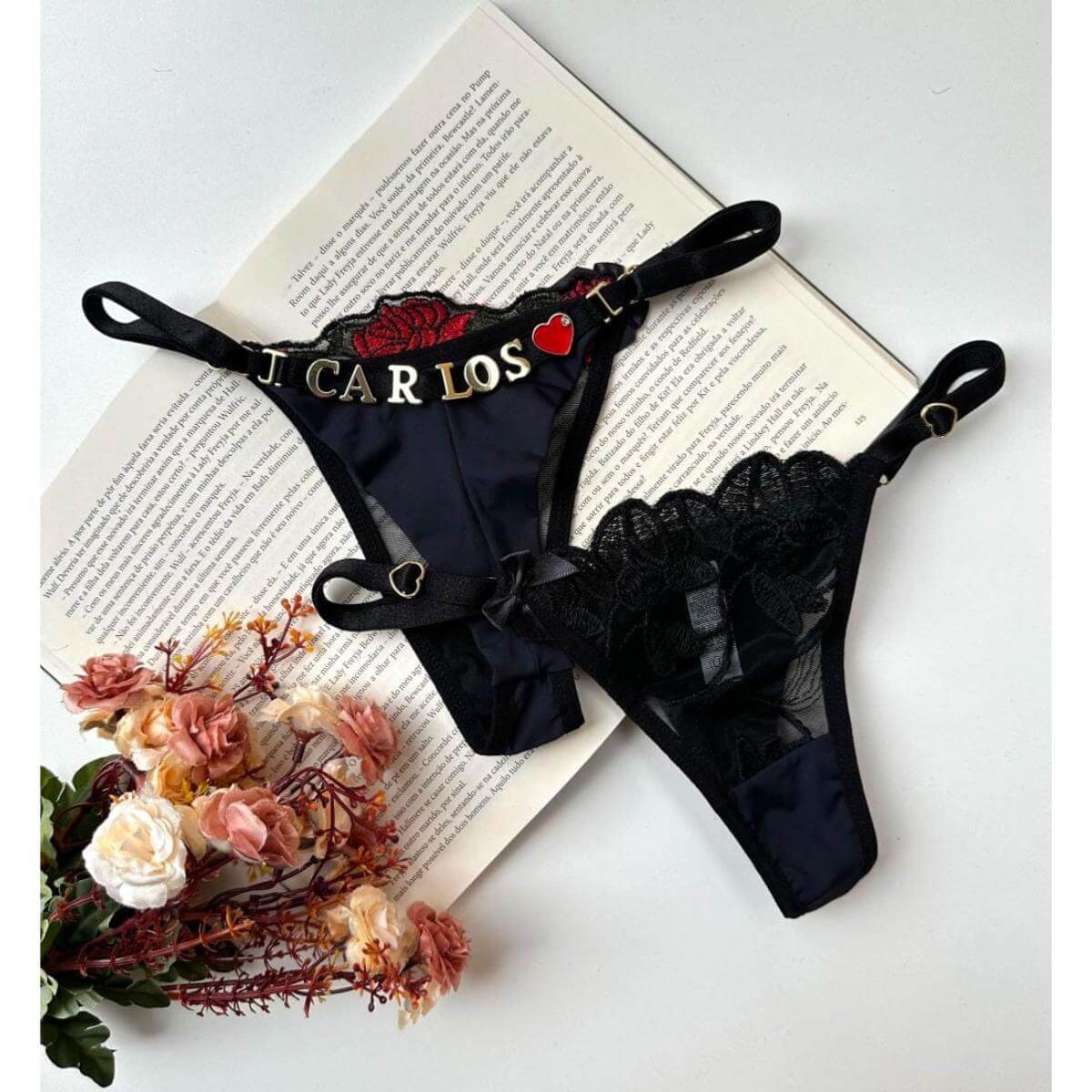 Calcinha Personalizável Fio Duplo Petálas Ref.10060