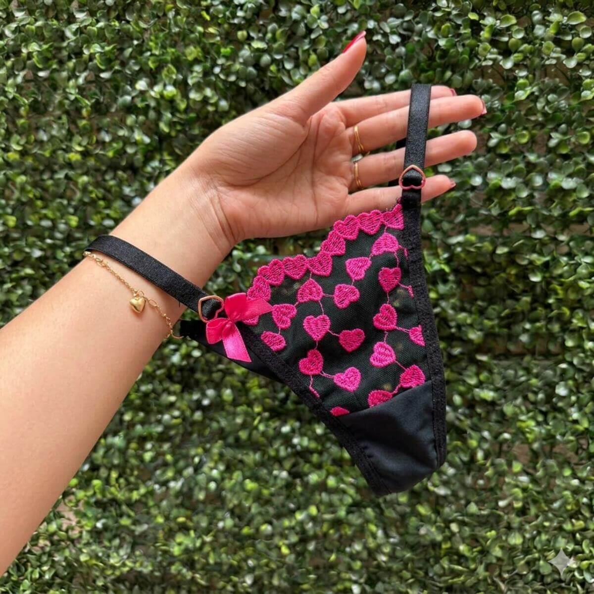 Calcinha Personalizável Fio Duplo Coração Ref.10062