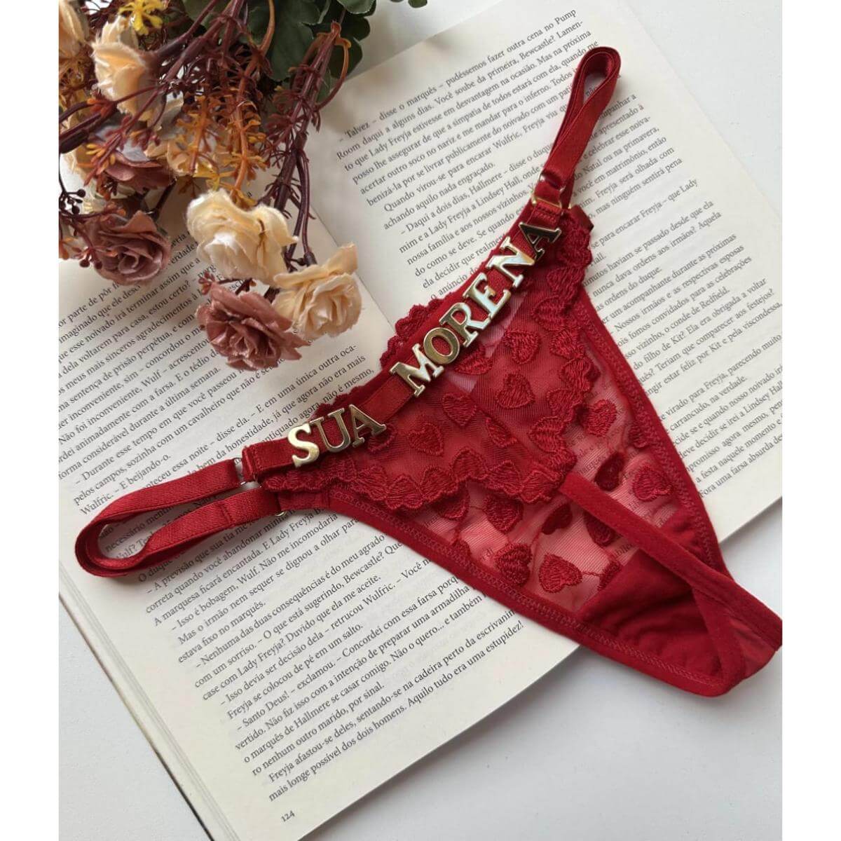 Calcinha Fio Coração Personalizável Ref.10064