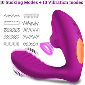 Vibrador com Sucção 10 Modos de Vibração - Recarregável Ref.7466