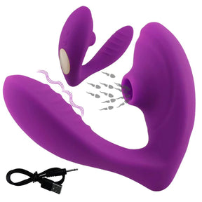 Vibrador com Sucção 10 Modos de Vibração - Recarregável Ref.7466
