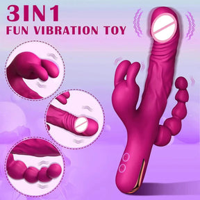 Vibrador Luxo Rabbit 3 em 1 + 10 Modos de Vibrações Ref.7471