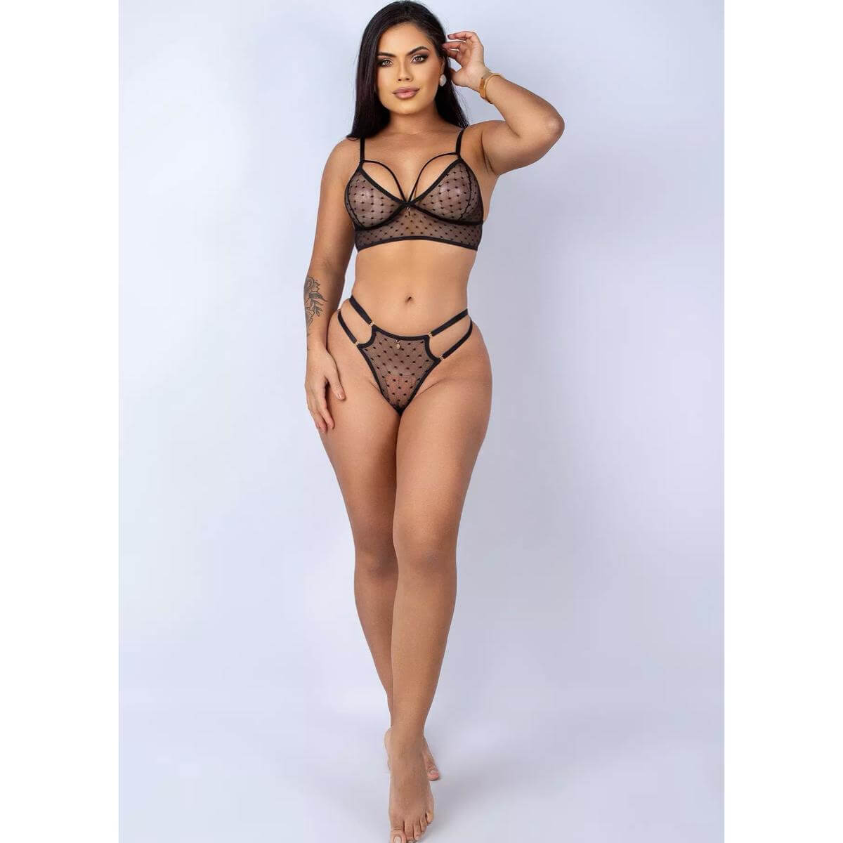 Conjunto em Tule Sensualle Ref.9408