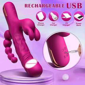 Vibrador Luxo Rabbit 3 em 1 + 10 Modos de Vibrações Ref.7471