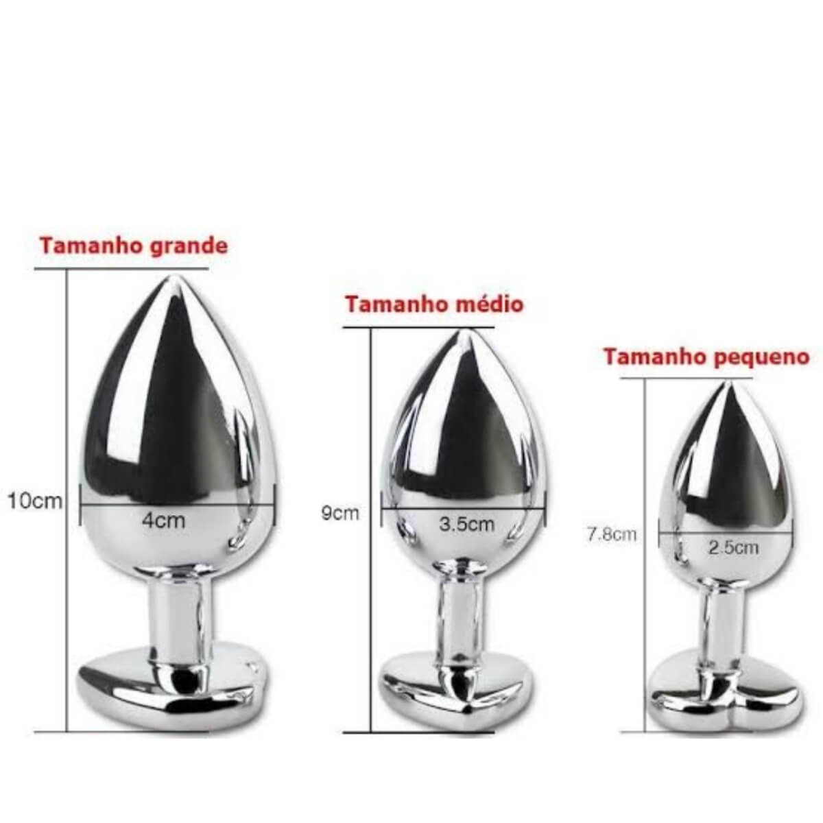 Plug Anal de Aço Jóia Coração P Ref.3995