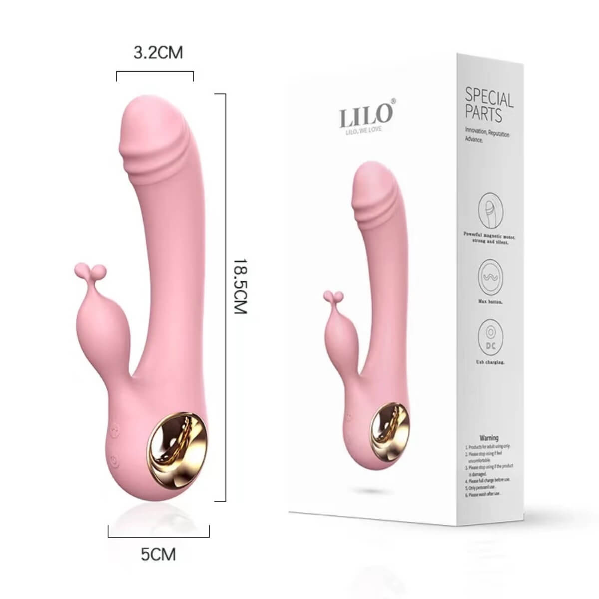 Vibrador Ponto G com Estimulador de Clitóris Ref.6145