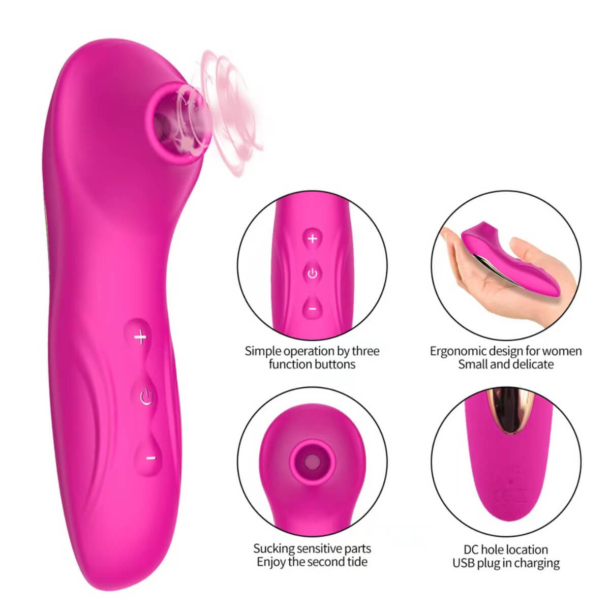 Vibrador com Sugador Estimulador Clítoris Ref.4058
