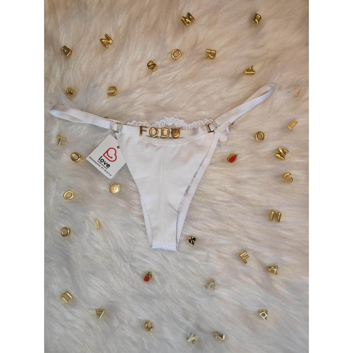 Calcinha Personalizável Fio Duplo Coração Ref.10062