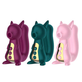 Vibrador em Silicone com Pulsação - Formato Esquilo - Flame Ref.7754