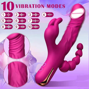 Vibrador Luxo Rabbit 3 em 1 + 10 Modos de Vibrações Ref.7471