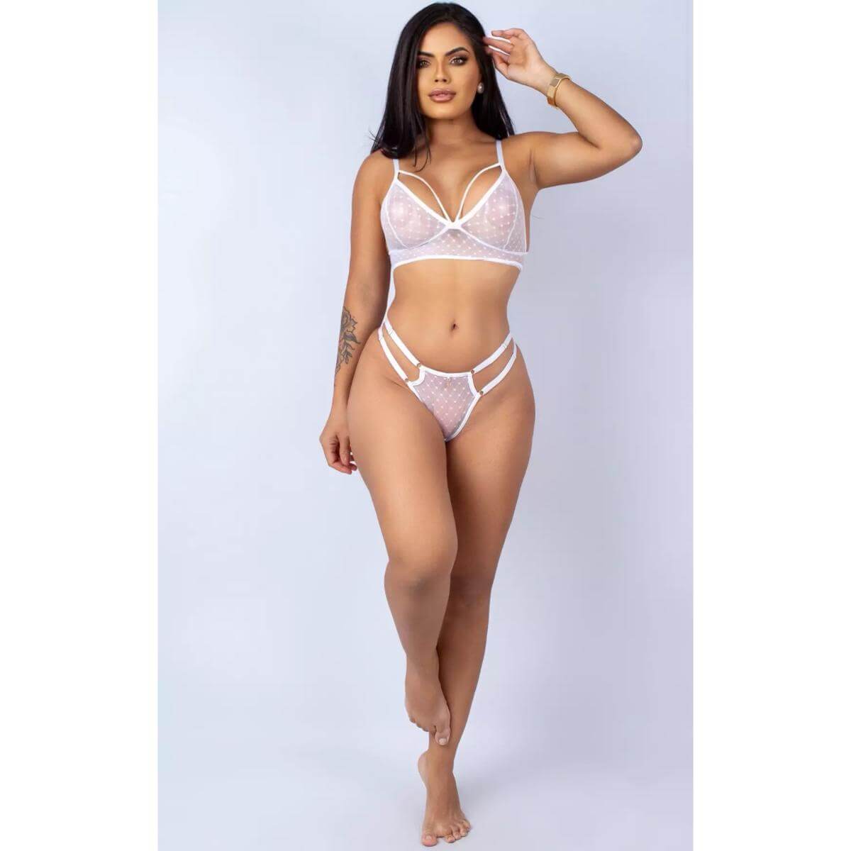 Conjunto em Tule Sensualle Ref.9408